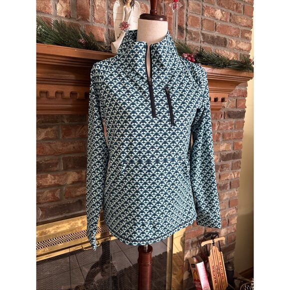 T By Talbots Performance Quarter Zip Green Size Small - Picture 2 of 8